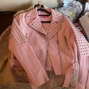 AZALEA WANG ROSALITA FAUX LEATHER MOTO CROP